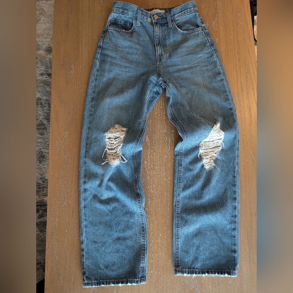 Oak + Fort Blue Distressed Jeans - Picture 2 of 7